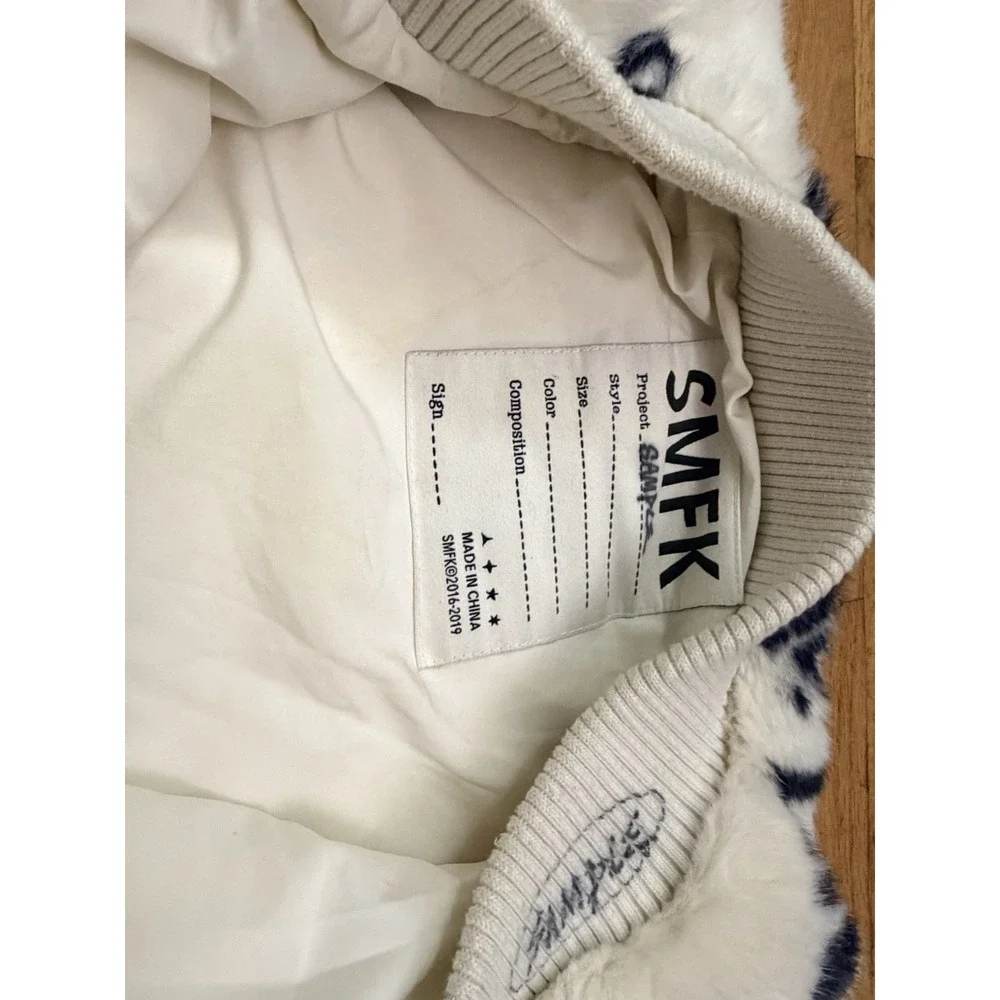 RARE Prototype SMFK Sample Fur Jacket All Over Print Zip Streetwear Collectable